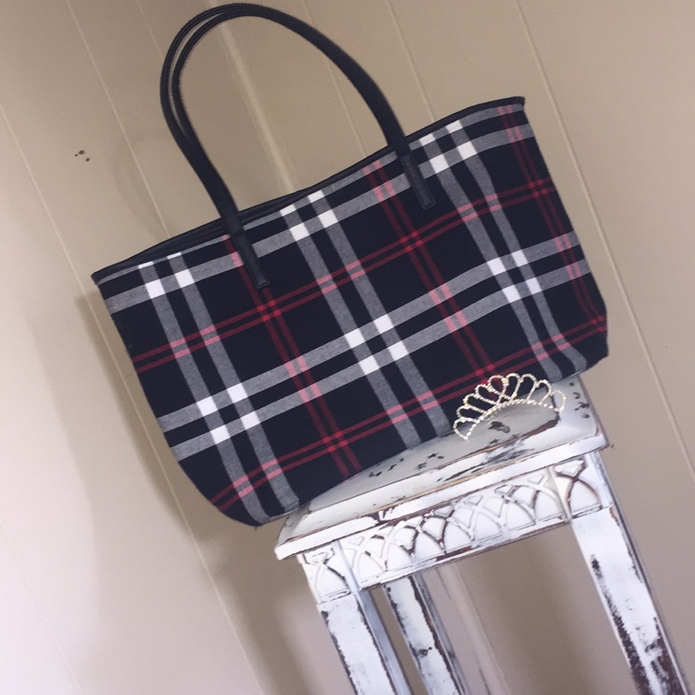 Plaid tote bag